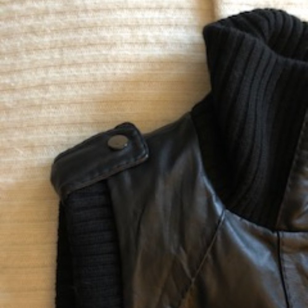 BCBGMAXAZRIA Black Lamb Leather VIGGO Vest - NWOT